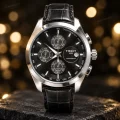0d521e74-b6d6-4bbe-9fb9-10dce79c1a06 ساعت تیسوت 1853 قاب نقره ای و صفحه مشکی | Tissot 1853 Silver Black Chronograph Watch | قفل پروانه ای استیل